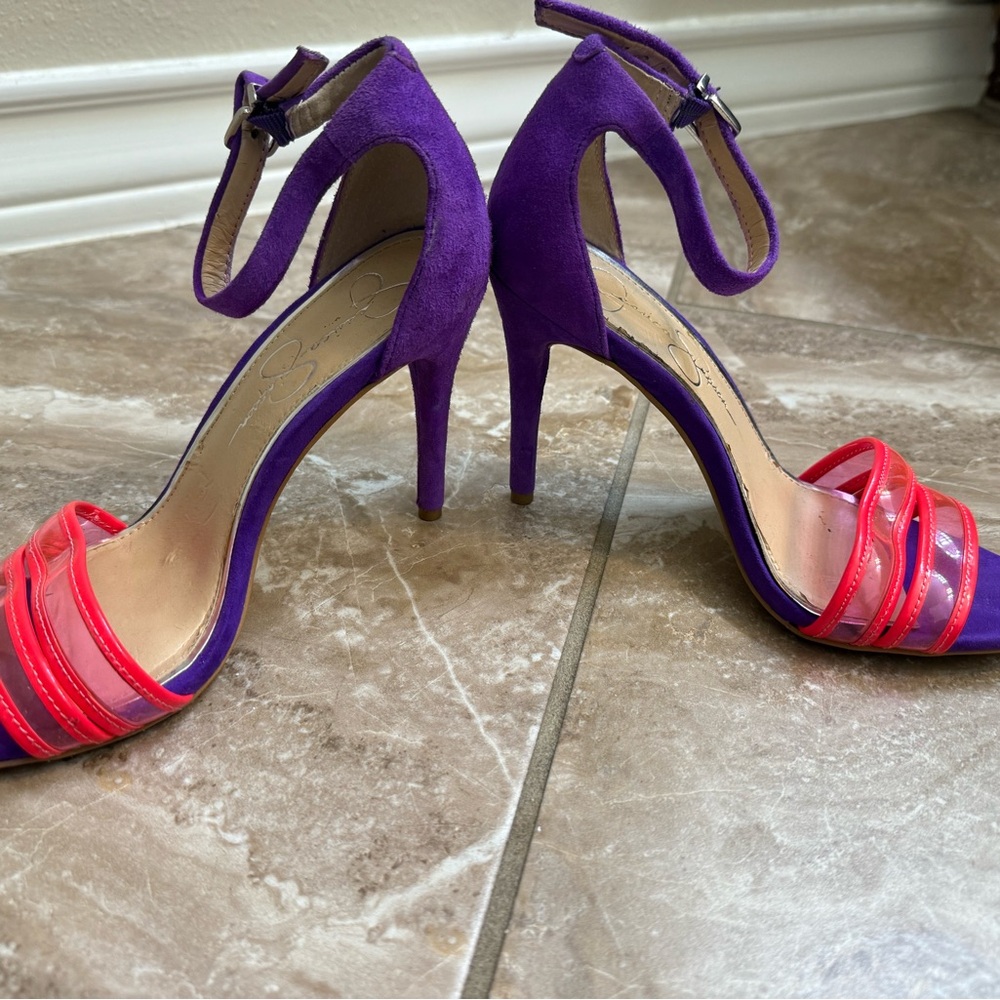 Jessica Simpson Purple and Red Heels - Picture 5 of 6